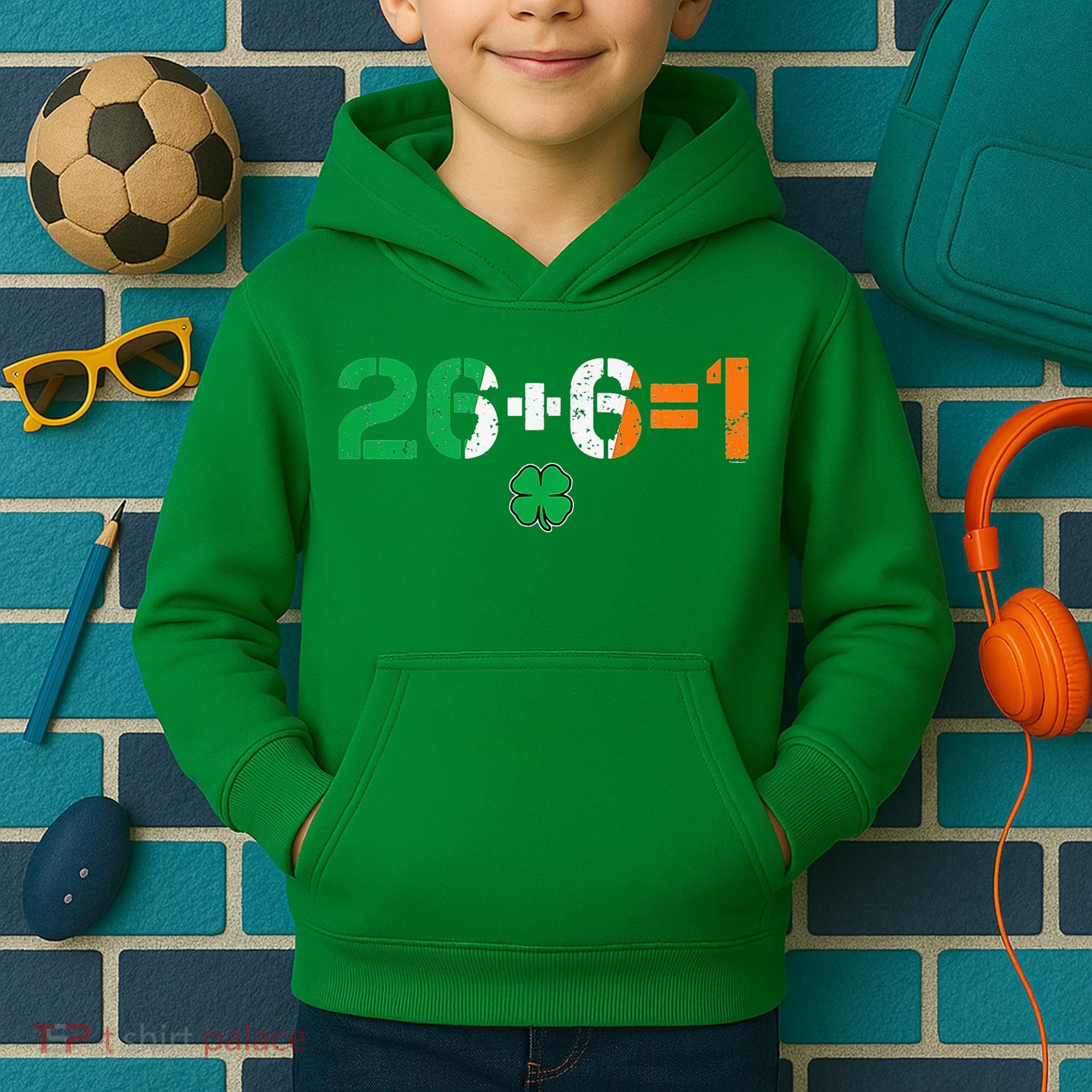 Green Irish Unity 26 + 6 = 1 St Paddys Day Ireland Kids Hoodie