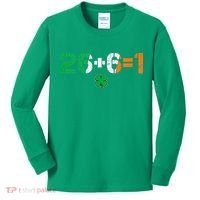 Green Irish Unity 26 + 6 = 1 St Paddys Day Ireland Kids Long Sleeve Shirt thumb 0