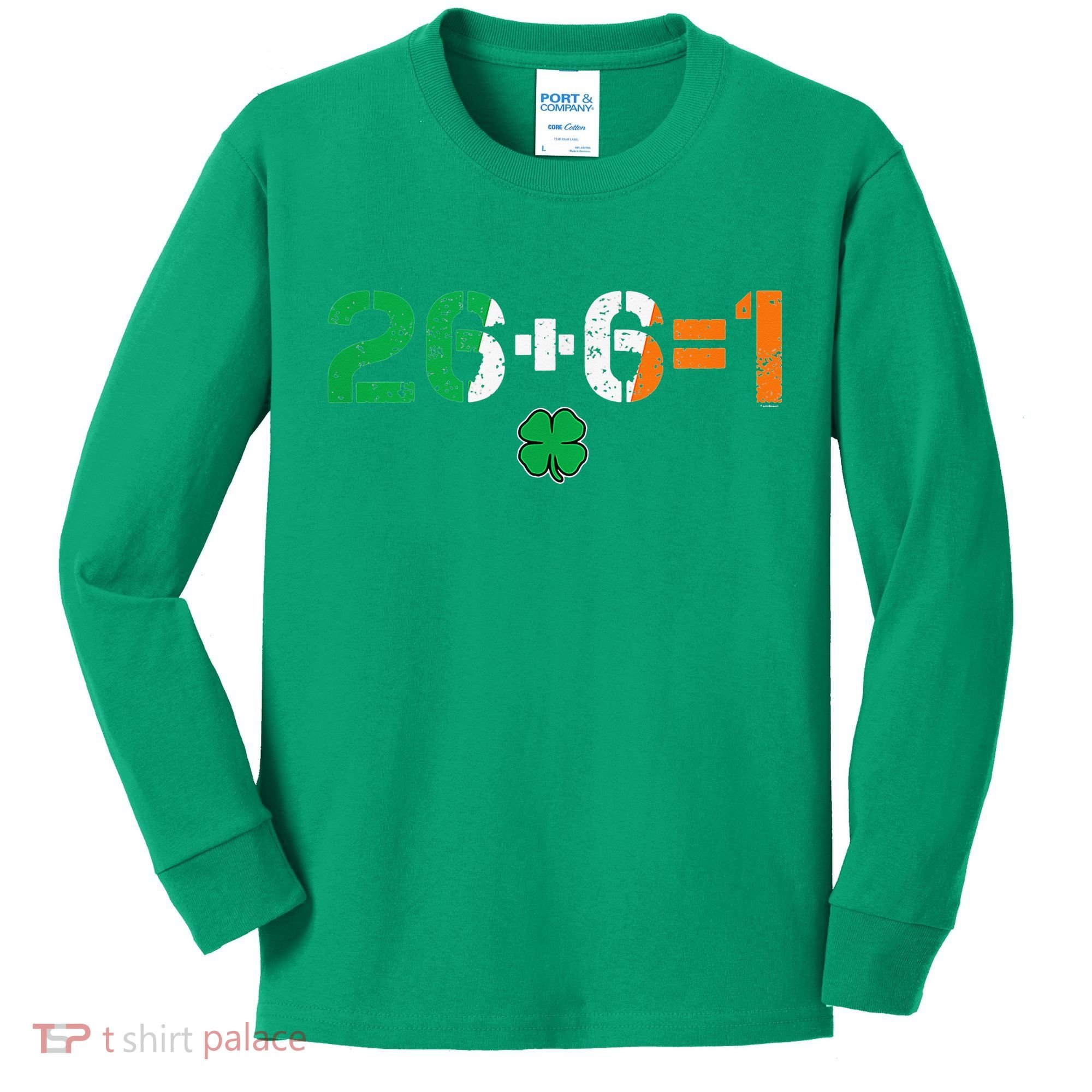 Green Irish Unity 26 + 6 = 1 St Paddys Day Ireland Kids Long Sleeve Shirt