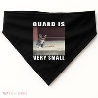 Guard Is Very Small Cat Funny Oddly Specific Dank Meme USA-Made Doggie Bandana thumb 0