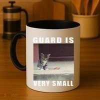 Guard Is Very Small Cat Funny Oddly Specific Dank Meme Coffee Mug thumb 4