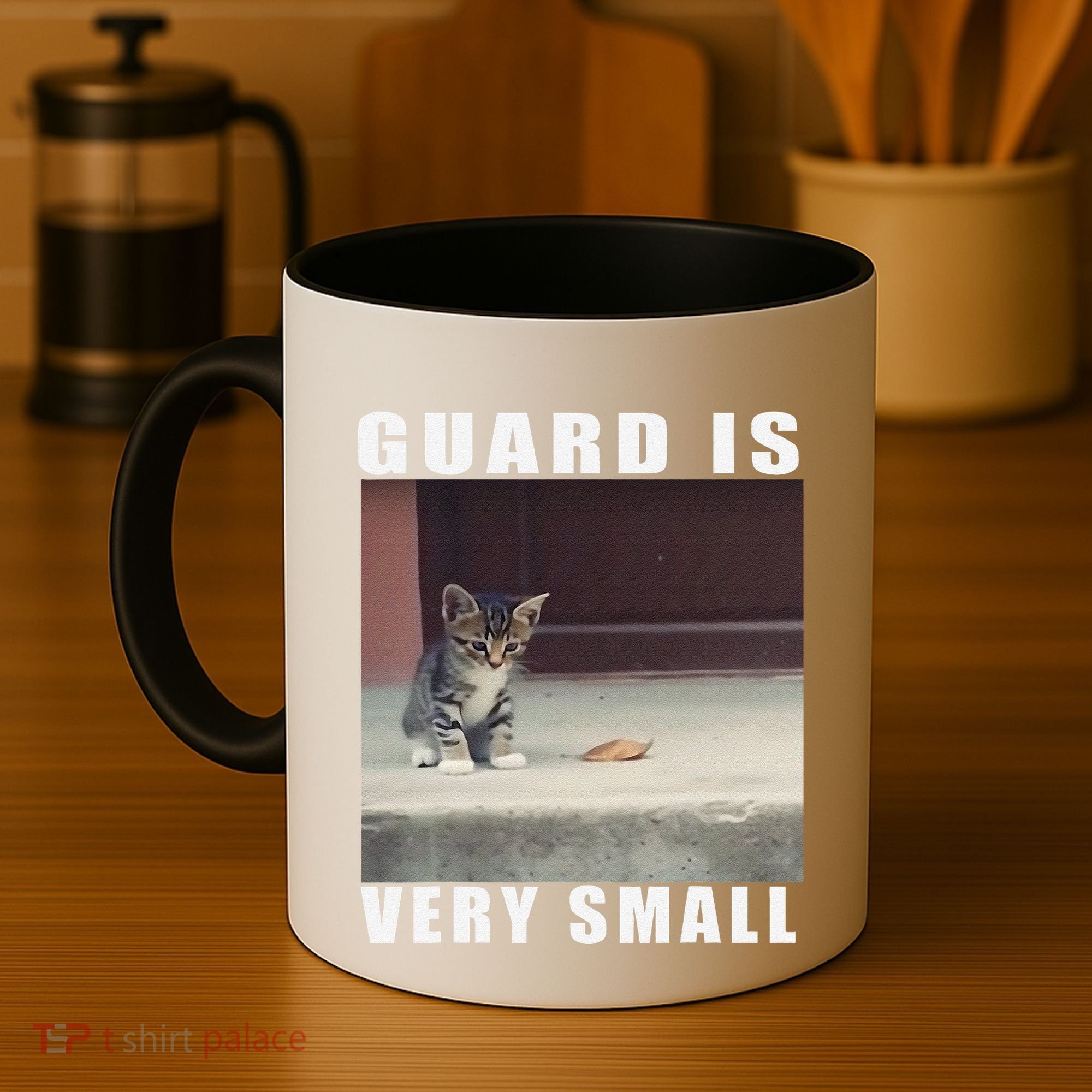 Guard Is Very Small Cat Funny Oddly Specific Dank Meme Coffee Mug