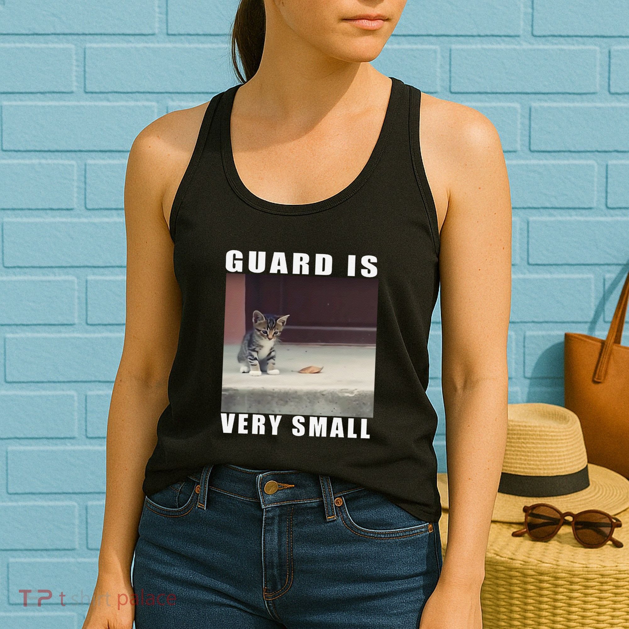 Guard Is Very Small Cat Funny Oddly Specific Dank Meme Women's Tank Top