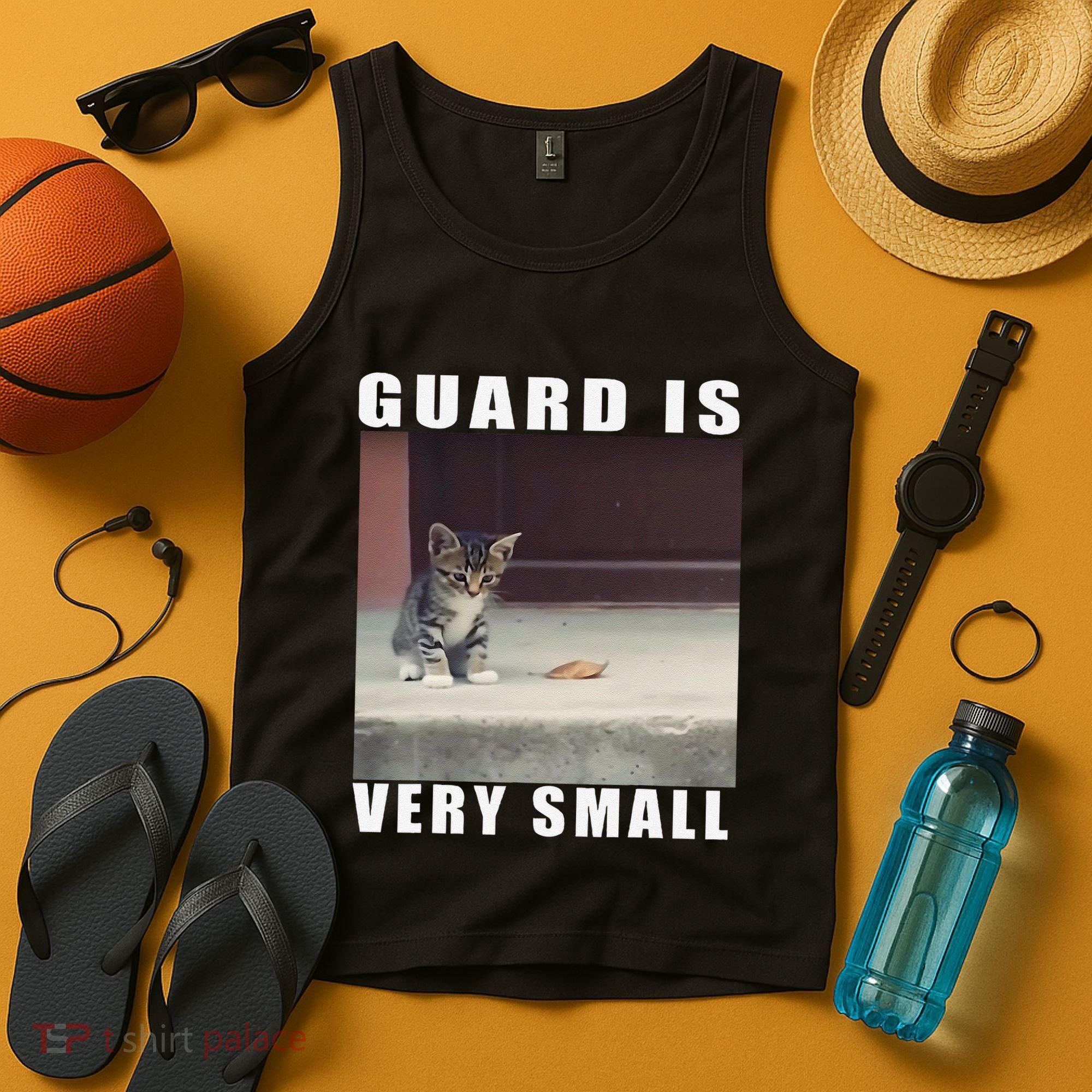 Guard Is Very Small Cat Funny Oddly Specific Dank Meme Tank Top