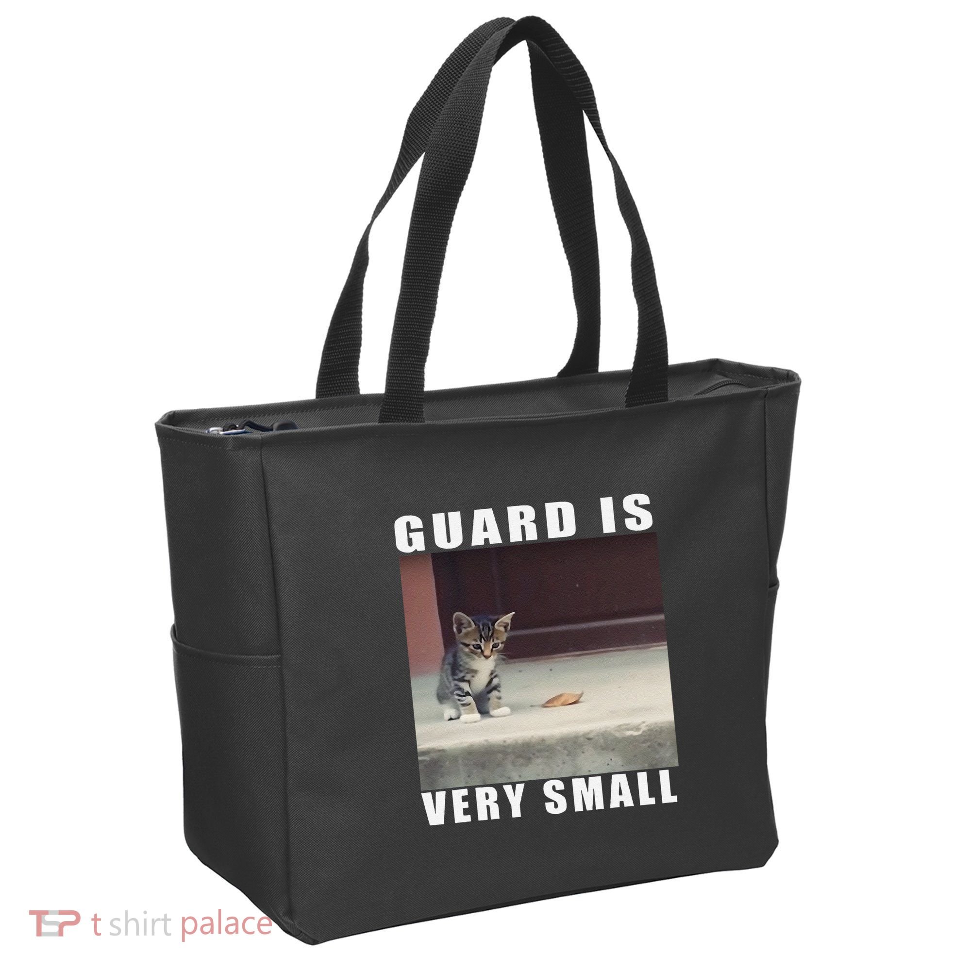 Guard Is Very Small Cat Funny Oddly Specific Dank Meme Tote Bag