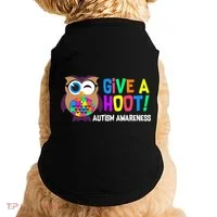 Give A Hoot Autism Awareness Doggie Tank thumb 0