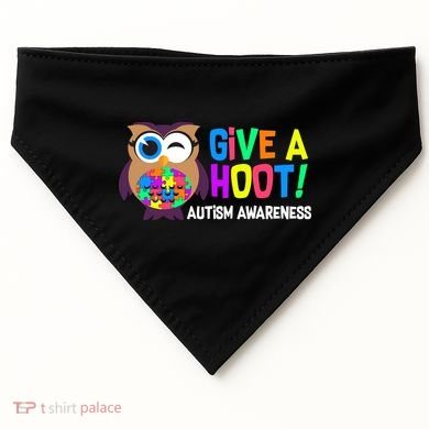 Give A Hoot Autism Awareness USA-Made Doggie Bandana