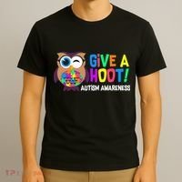 Give A Hoot Autism Awareness T-Shirt thumb 3