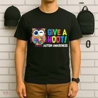Give A Hoot Autism Awareness T-Shirt thumb 6