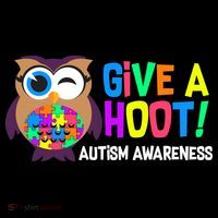 Give A Hoot Autism Awareness Button thumb 1