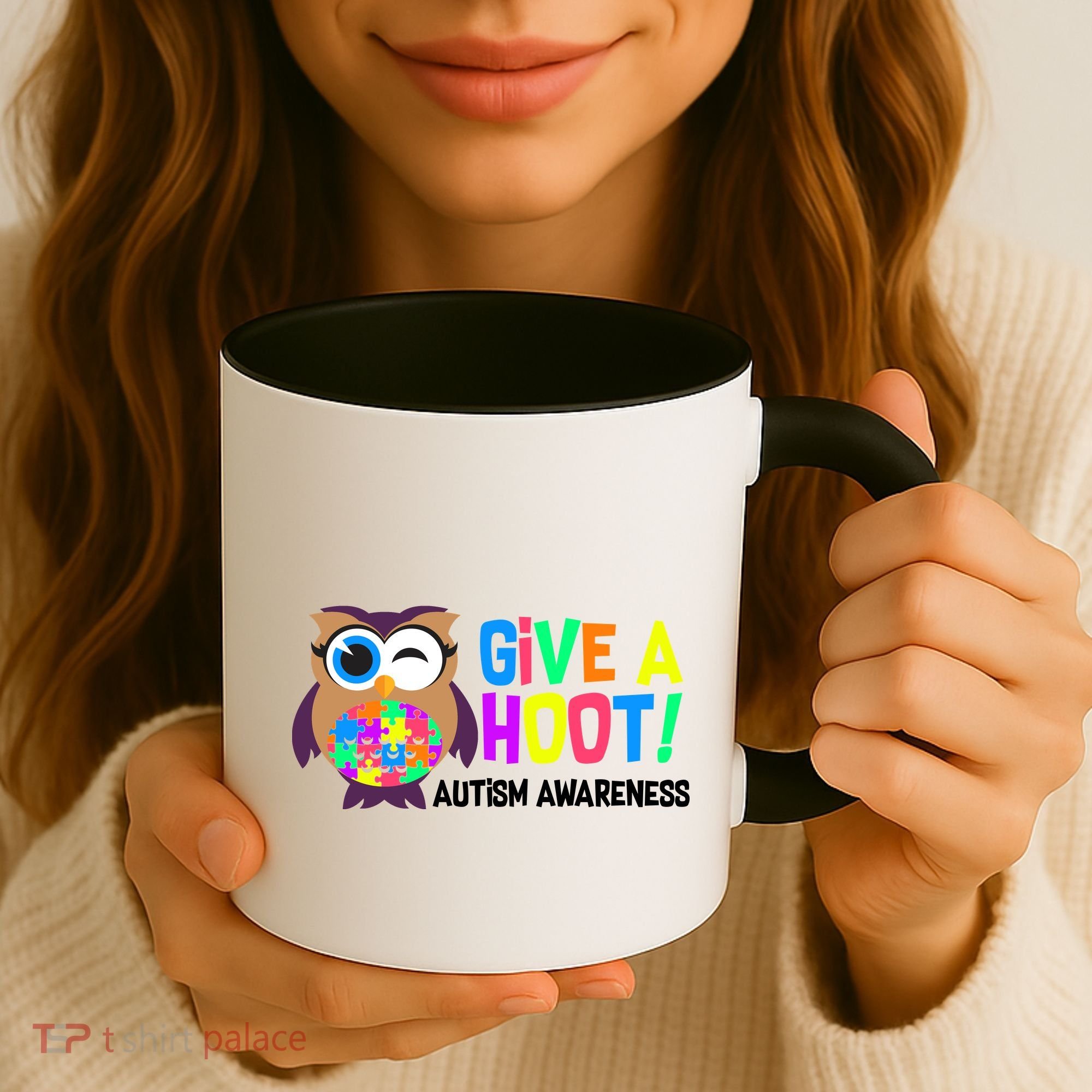 Give A Hoot Autism Awareness Coffee Mug