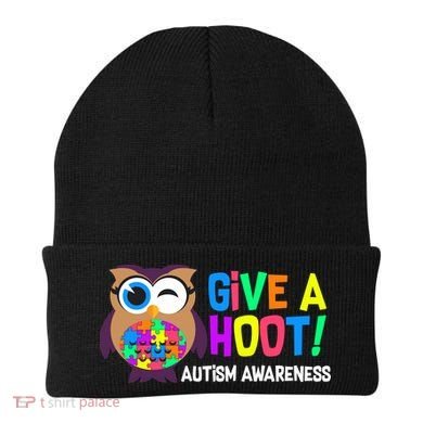 Give A Hoot Autism Awareness Beanie