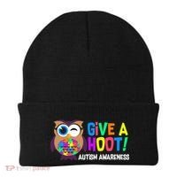 Give A Hoot Autism Awareness Beanie thumb 0