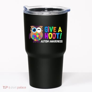 Give A Hoot Autism Awareness Tumbler