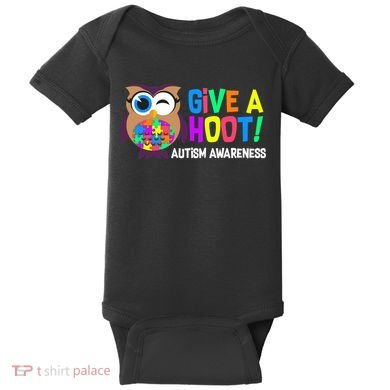 Give A Hoot Autism Awareness Baby Bodysuit