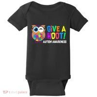 Give A Hoot Autism Awareness Baby Bodysuit thumb 0
