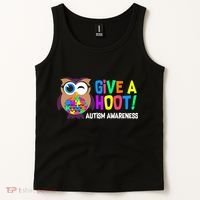 Give A Hoot Autism Awareness Tank Top thumb 2