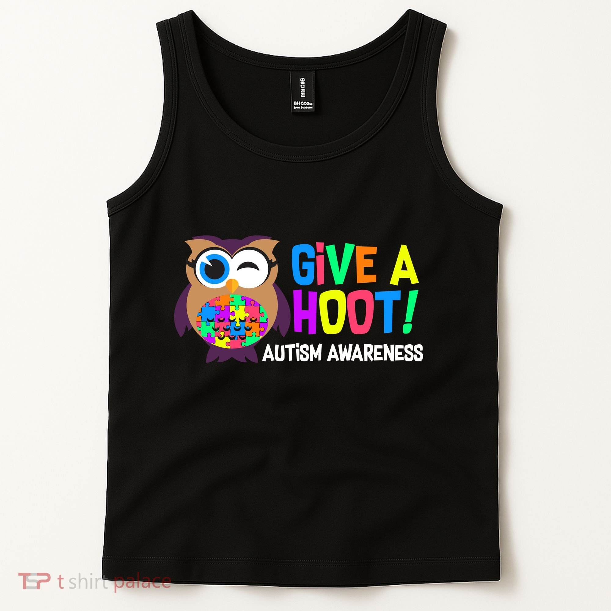 Give A Hoot Autism Awareness Tank Top