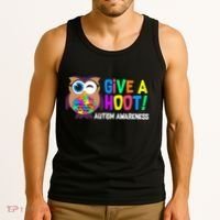 Give A Hoot Autism Awareness Tank Top thumb 3