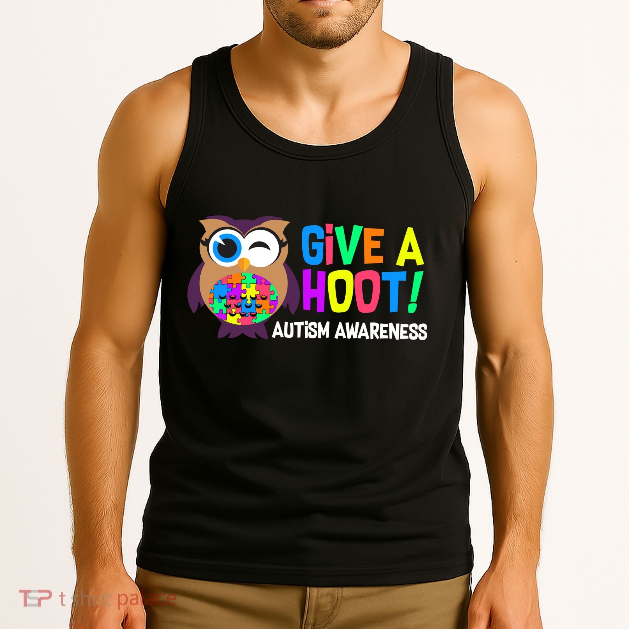 Give A Hoot Autism Awareness Tank Top
