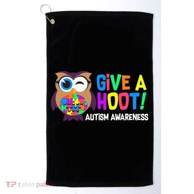 Give A Hoot Autism Awareness Golf Towel