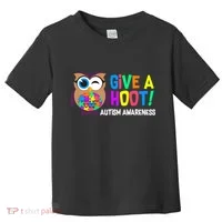 Give A Hoot Autism Awareness Toddler T-Shirt thumb 0