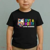 Give A Hoot Autism Awareness Toddler T-Shirt thumb 2