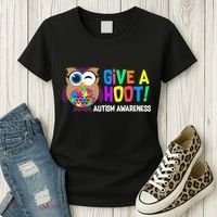 Give A Hoot Autism Awareness Women's T-Shirt thumb 3