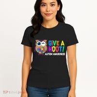 Give A Hoot Autism Awareness Women's T-Shirt thumb 4