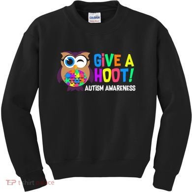 Give A Hoot Autism Awareness Kids Sweatshirt