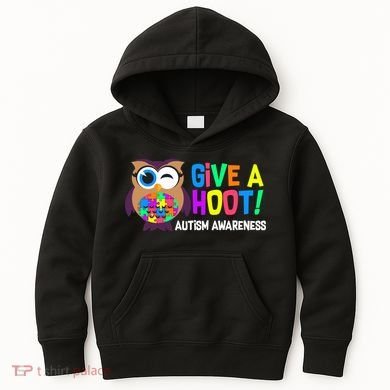 Give A Hoot Autism Awareness Kids Hoodie