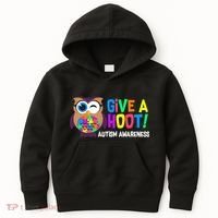 Give A Hoot Autism Awareness Kids Hoodie thumb 0
