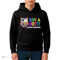 Give A Hoot Autism Awareness Kids Hoodie thumb 4