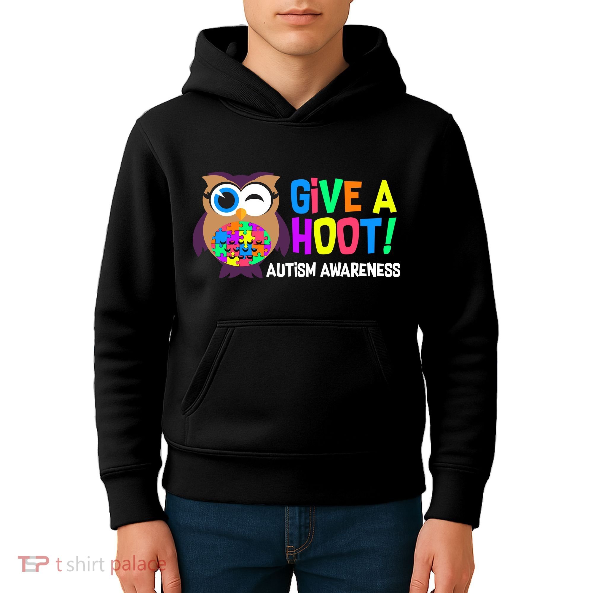 Give A Hoot Autism Awareness Kids Hoodie