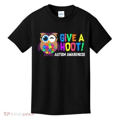 Give A Hoot Autism Awareness Kids T-Shirt