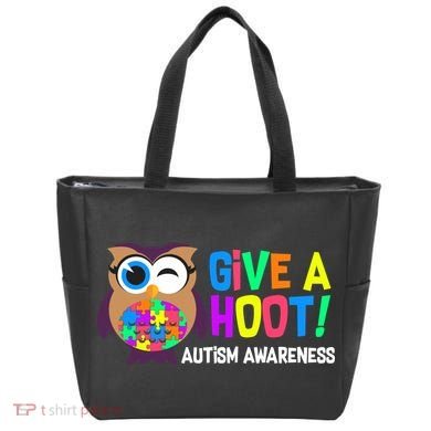 Give A Hoot Autism Awareness Tote Bag