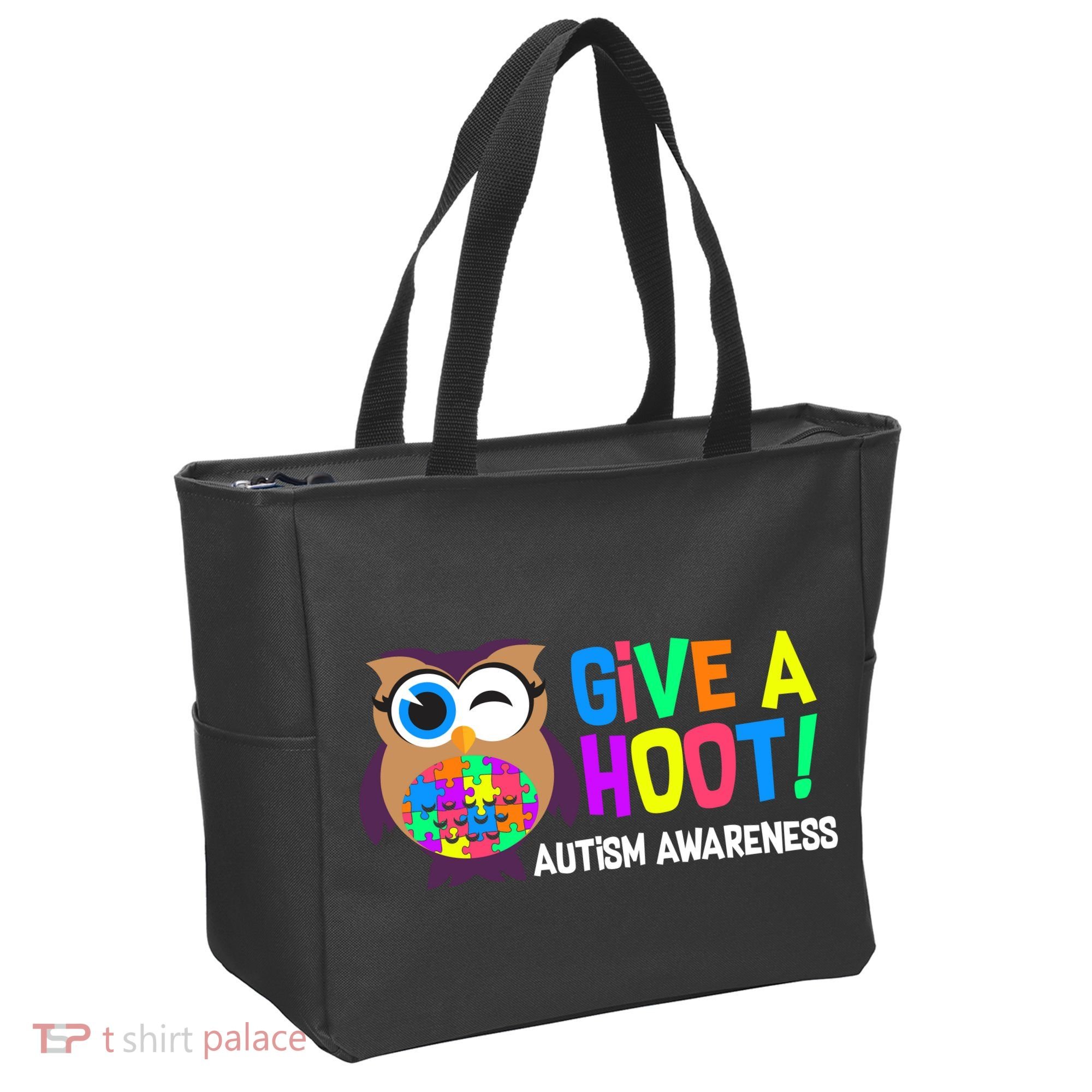 Give A Hoot Autism Awareness Tote Bag