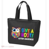 Give A Hoot Autism Awareness Tote Bag thumb 3