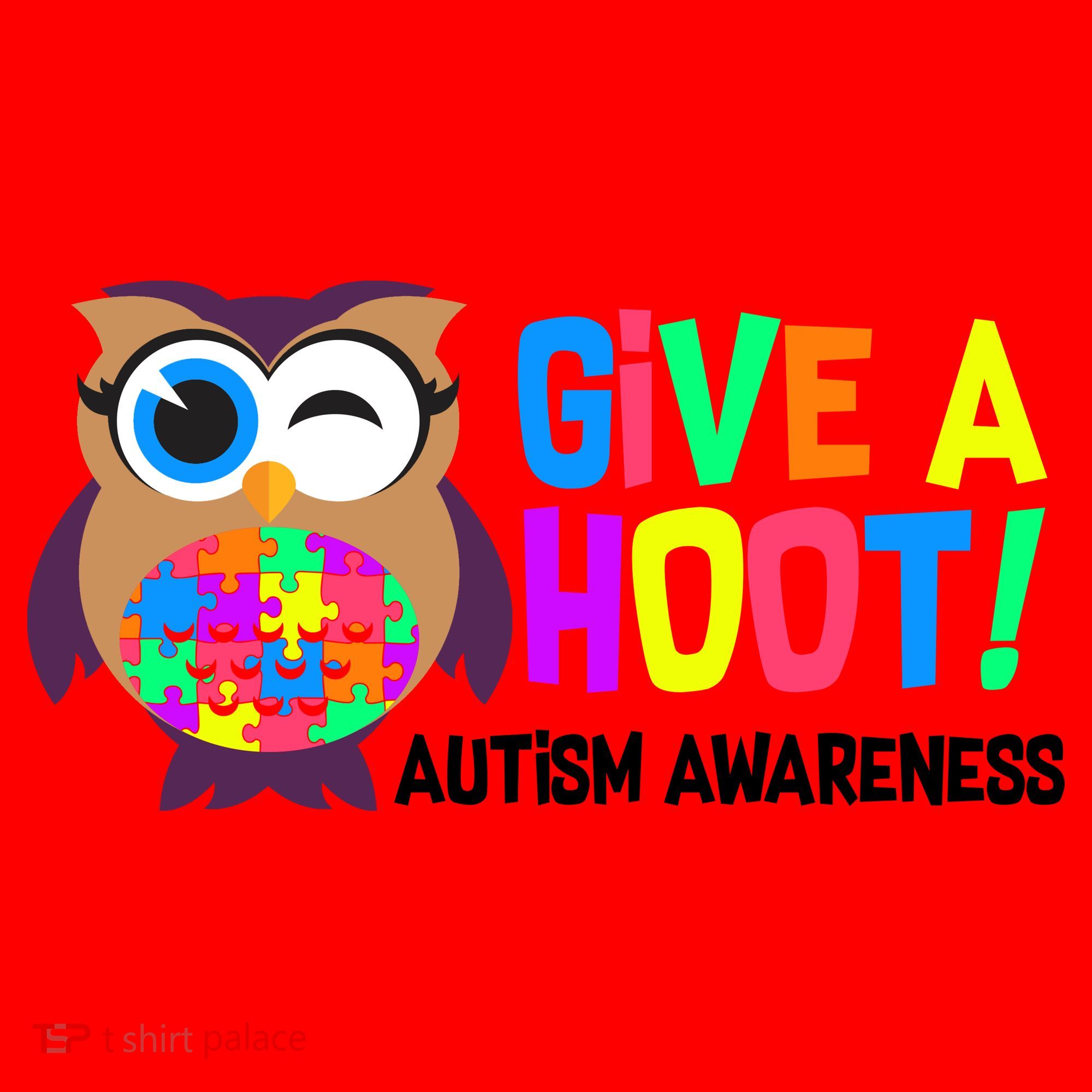 Give A Hoot Autism Awareness Santa Hat