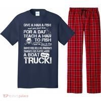 Give A Man A Fish A Boat And A Truck Pajama Set thumb 0