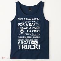 Give A Man A Fish A Boat And A Truck Tank Top thumb 2