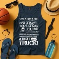 Give A Man A Fish A Boat And A Truck Tank Top thumb 4