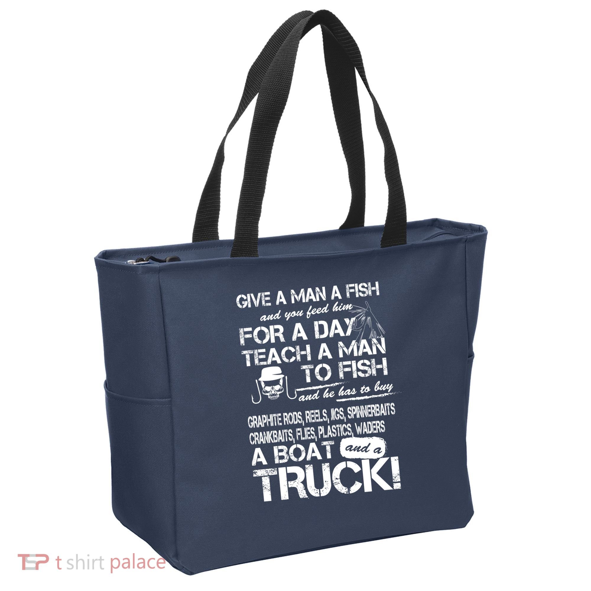Give A Man A Fish A Boat And A Truck Tote Bag