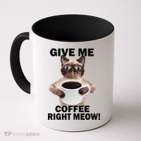 Give Me Coffee Right Meow Coffee Mug thumb 0