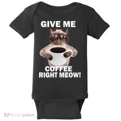 Give Me Coffee Right Meow Baby Bodysuit