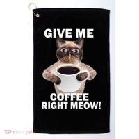 Give Me Coffee Right Meow Golf Towel thumb 0