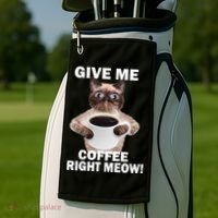 Give Me Coffee Right Meow Golf Towel thumb 2