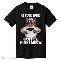 Give Me Coffee Right Meow Kids T-Shirt thumb 0