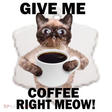 Give Me Coffee Right Meow Ceramic Ornament