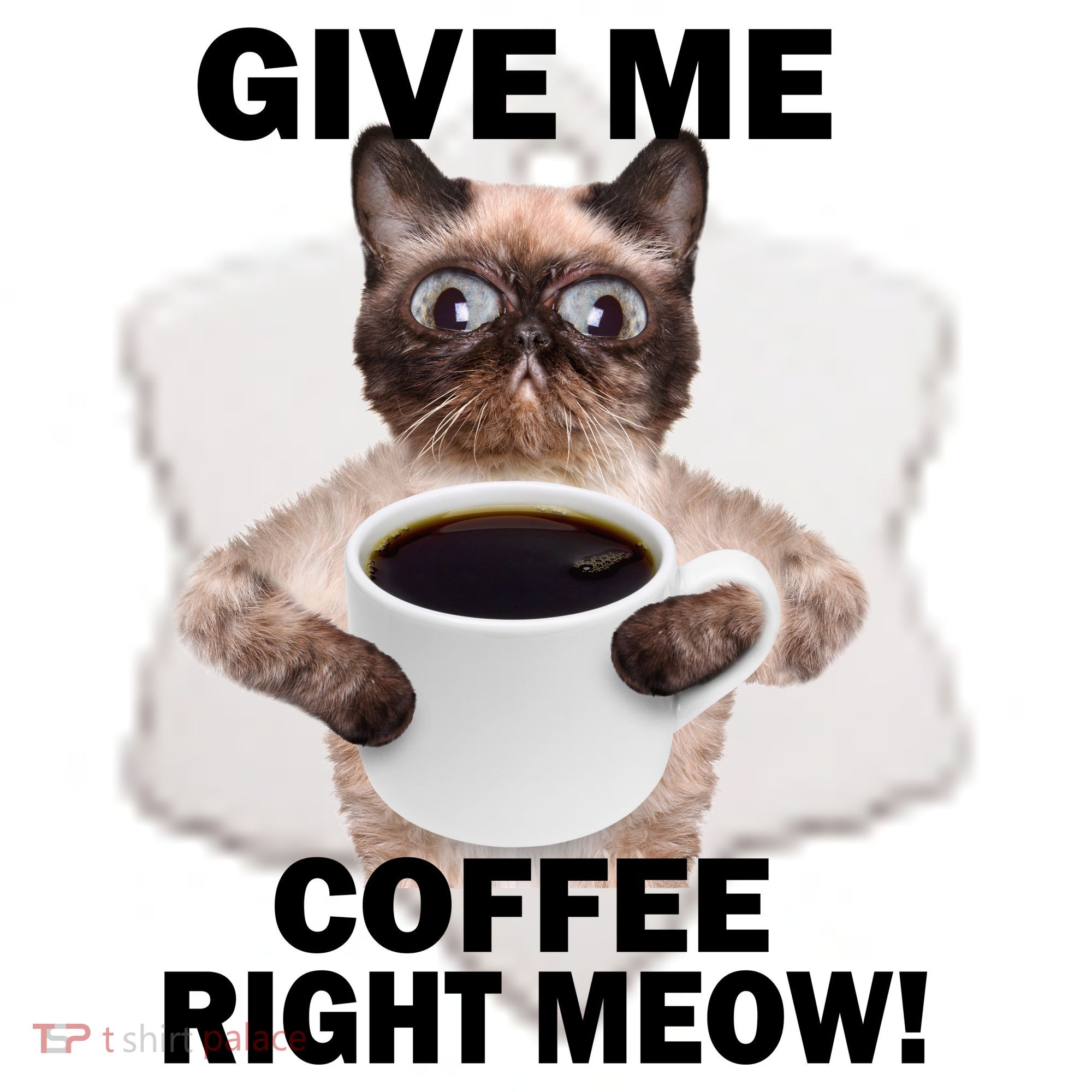 Give Me Coffee Right Meow Ceramic Ornament